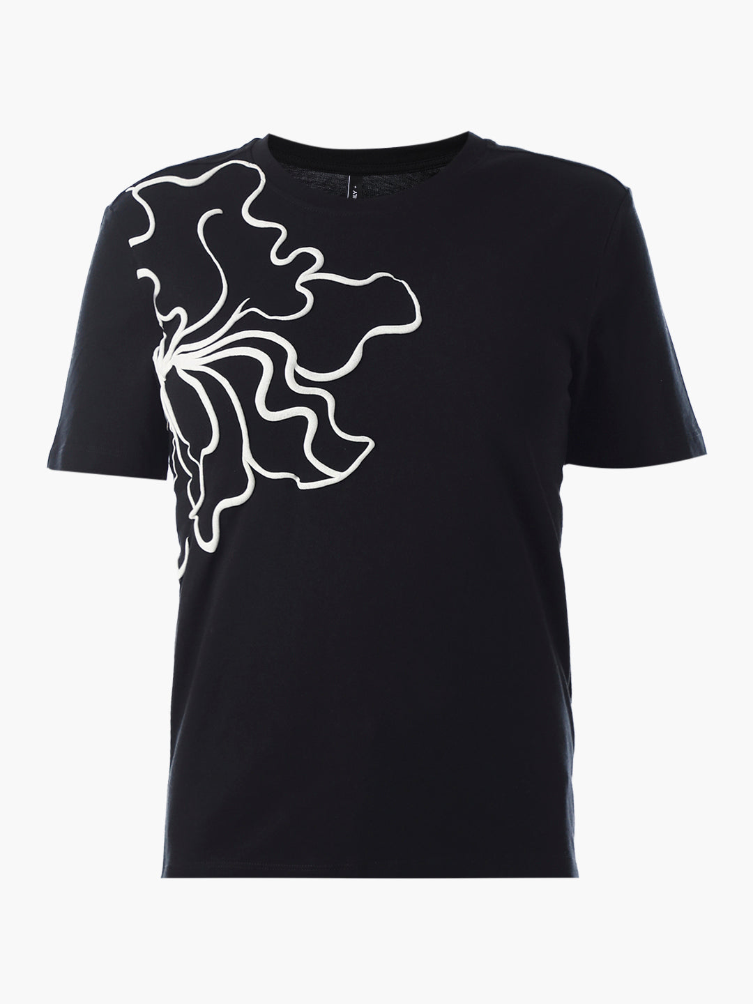 Black printed Cotton T-shirt