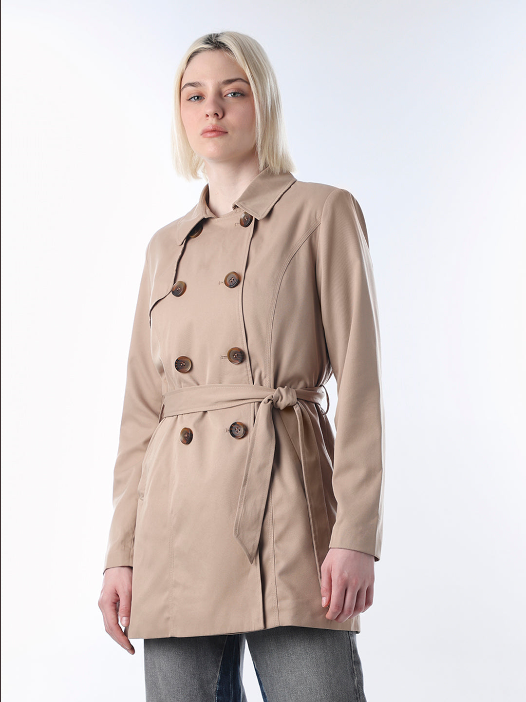 Brown Double Breasted Trench coat