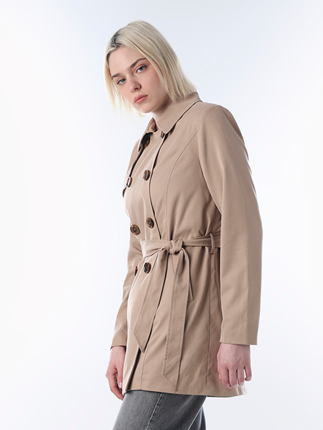 Brown Double Breasted Trench coat