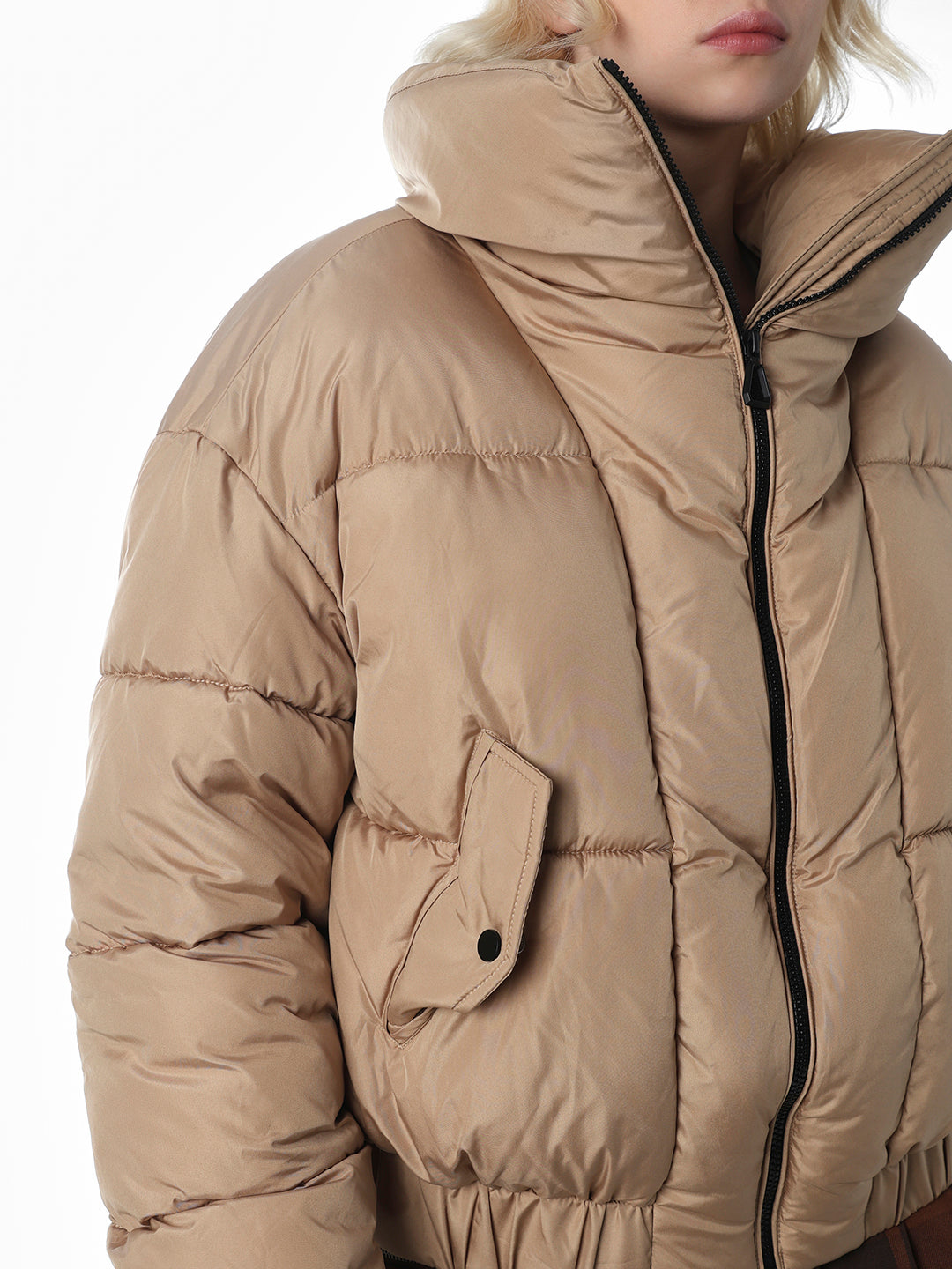 Brown Dual Tone Puffer Jacket