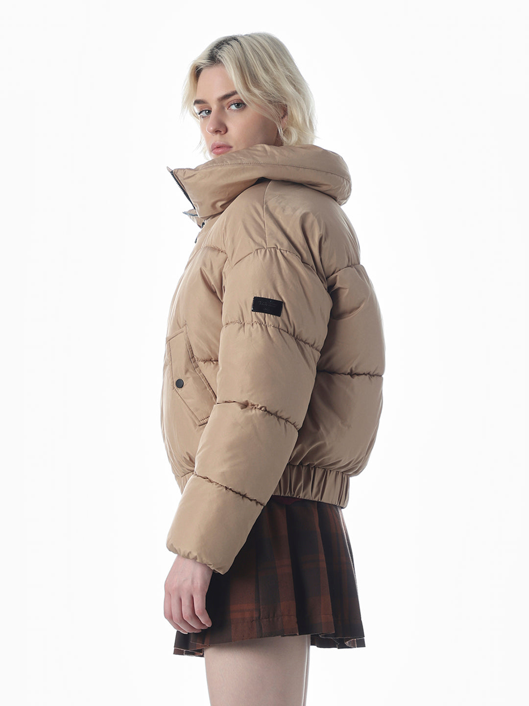 Brown Dual Tone Puffer Jacket