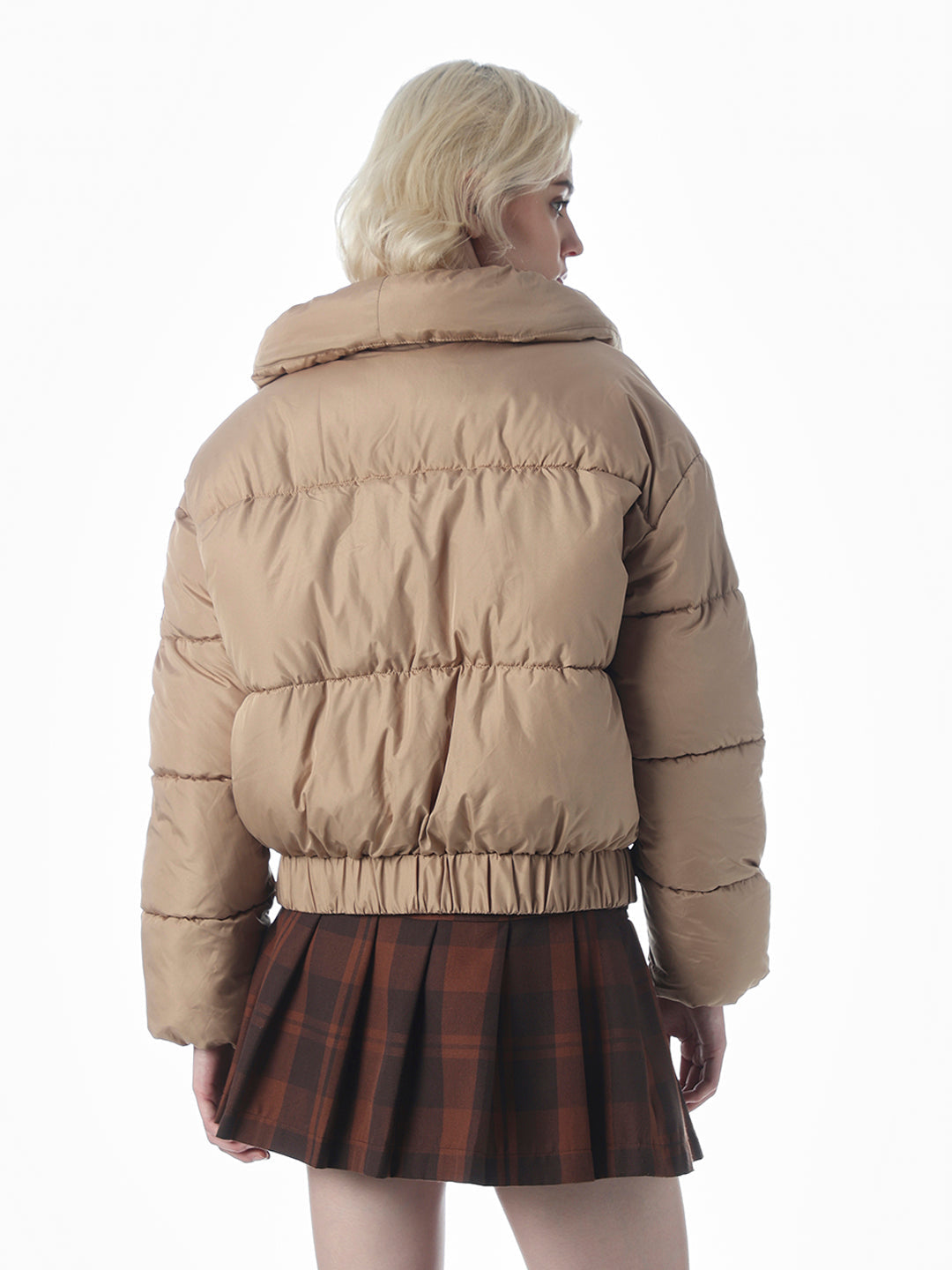 Brown Dual Tone Puffer Jacket