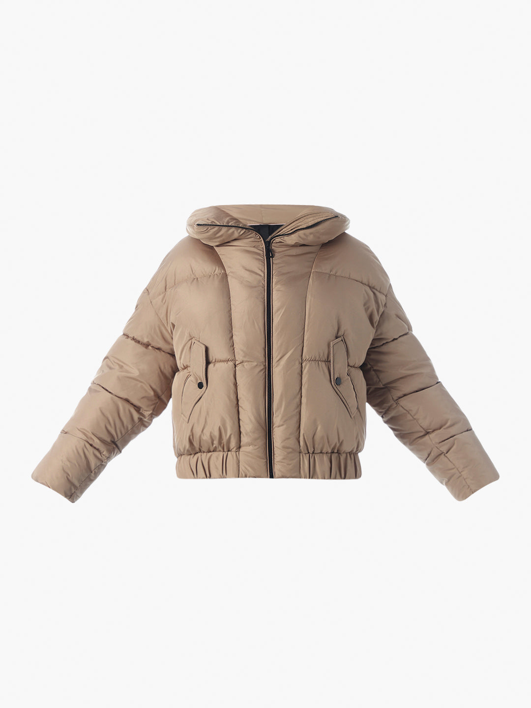 Brown Dual Tone Puffer Jacket