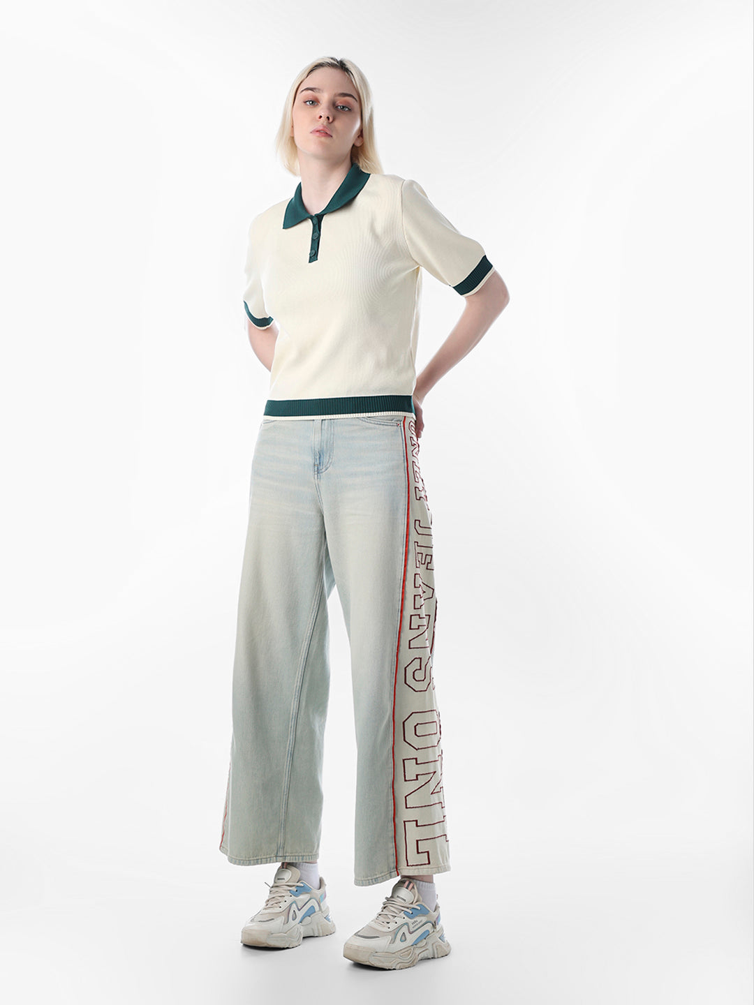 Cream Fine Knit Polo