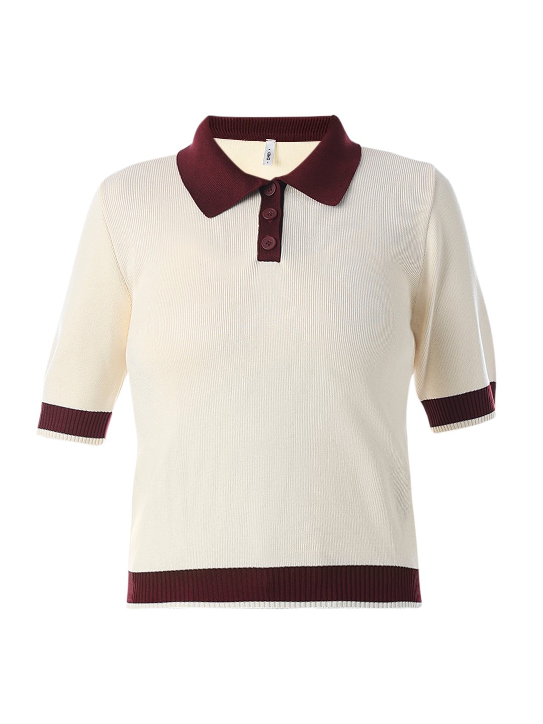 Cream Fine Knit Polo