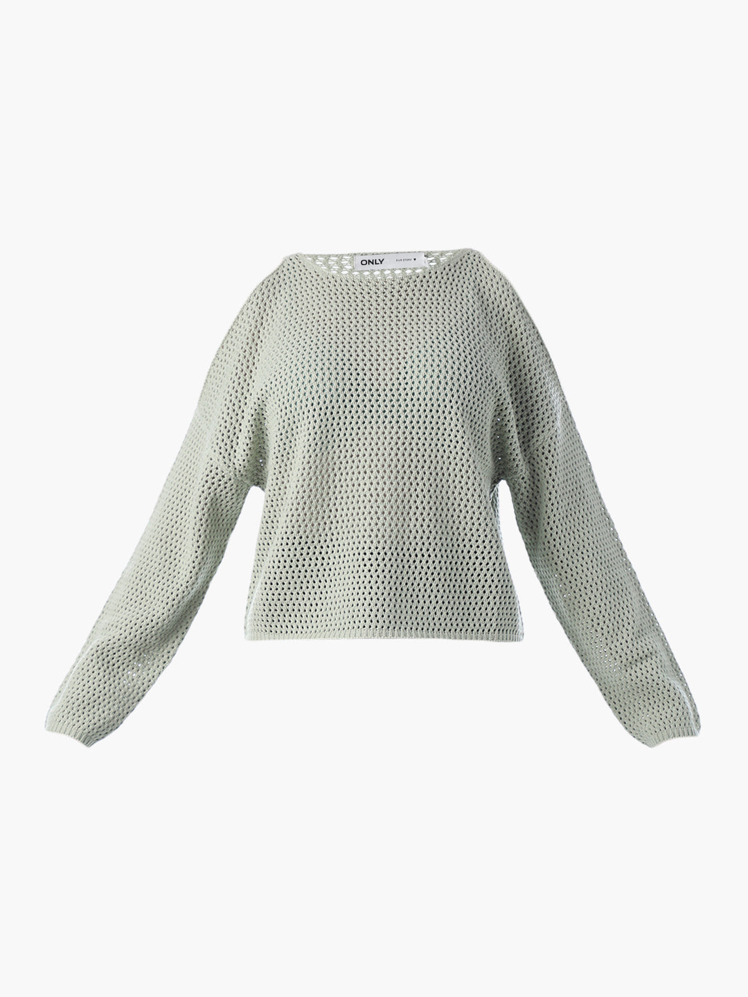 Green Cold Shoulder O-Neck Pullover