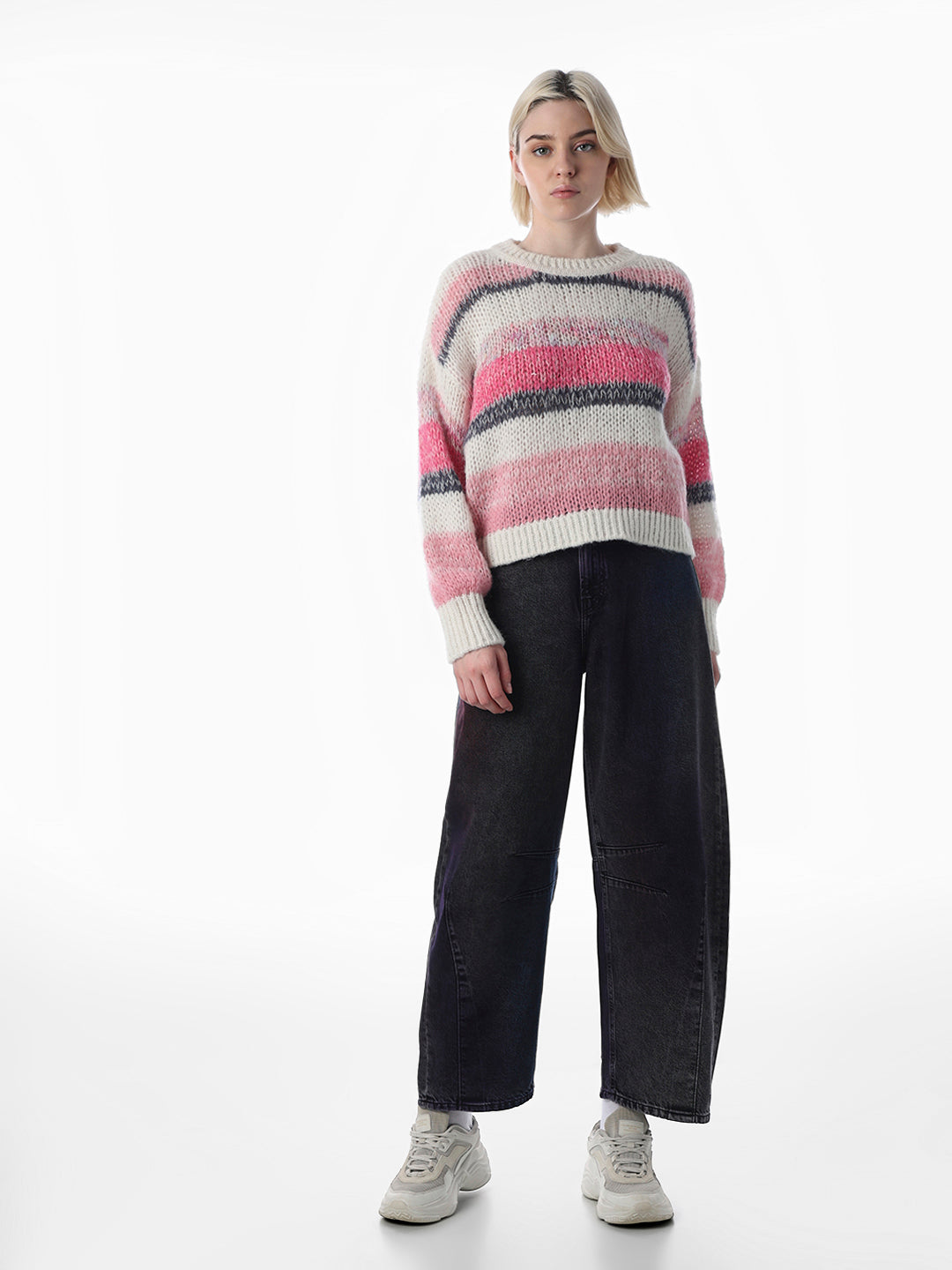 Multi-Colour Cable Knit Sweater