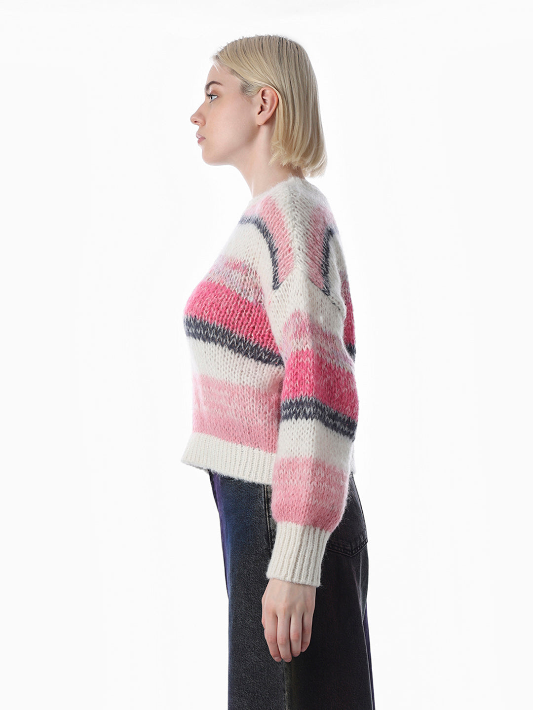 Multi-Colour Cable Knit Sweater
