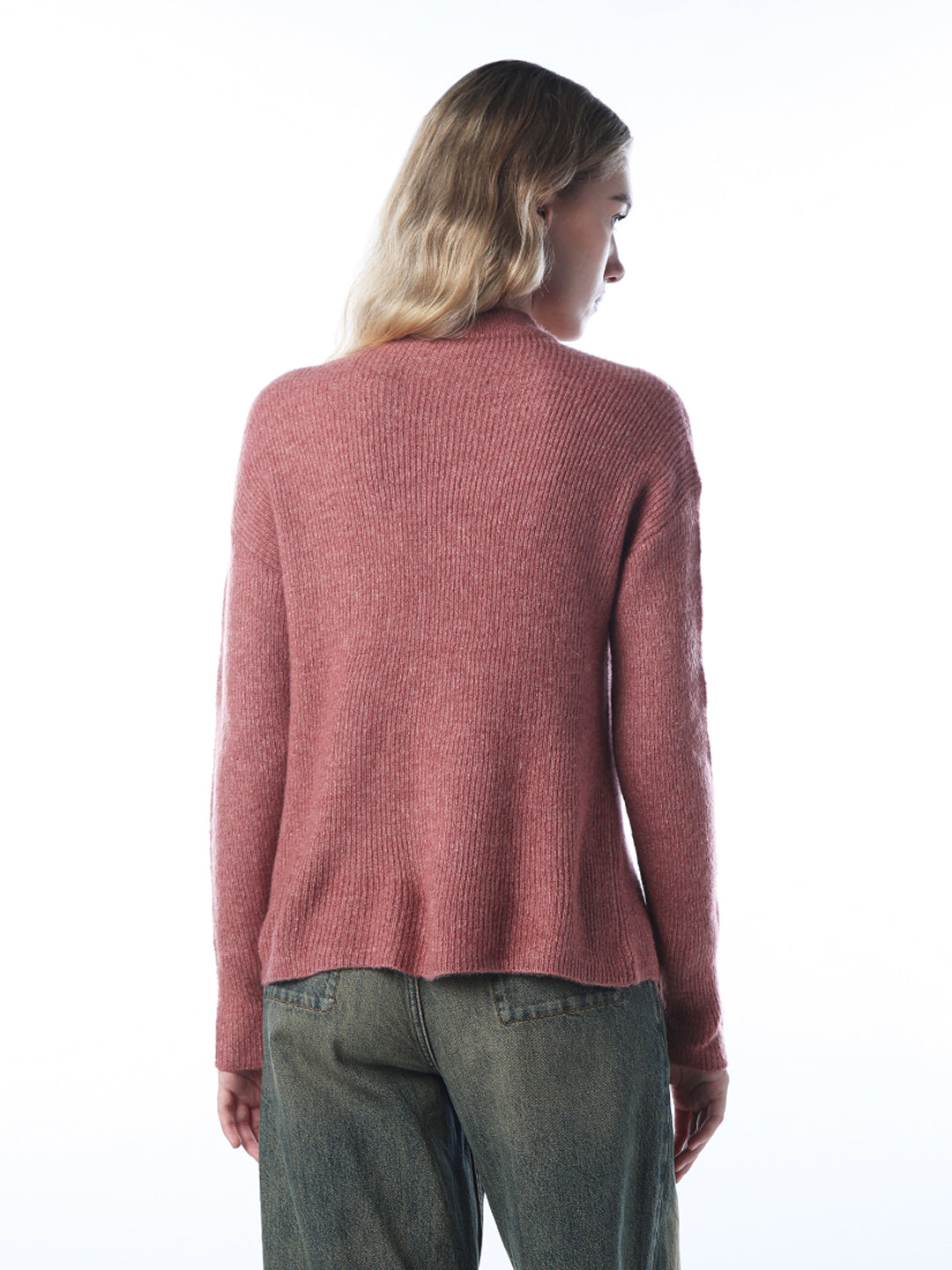 Cable-Knit O-Neck Pullover - Brown