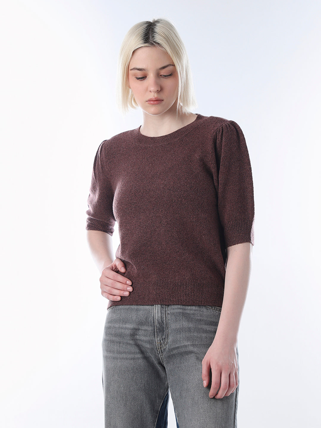 Dark Brown Knitted Pullover