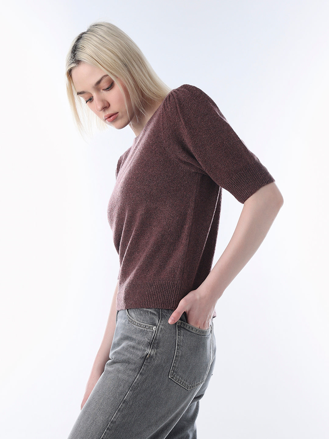 Dark Brown Knitted Pullover