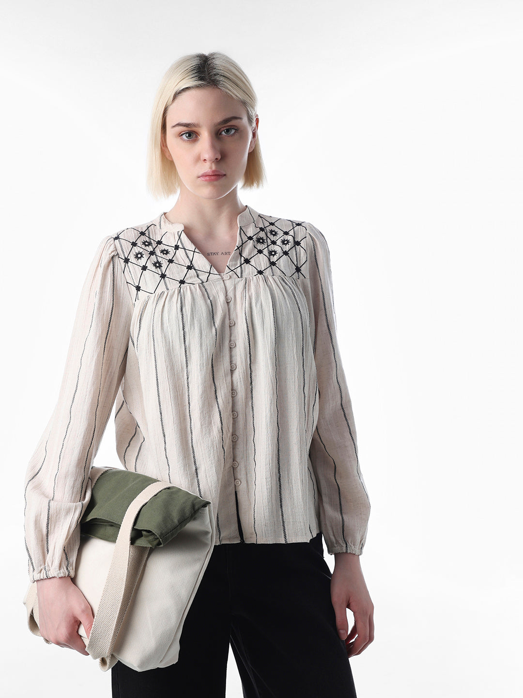 White Embroidered Top