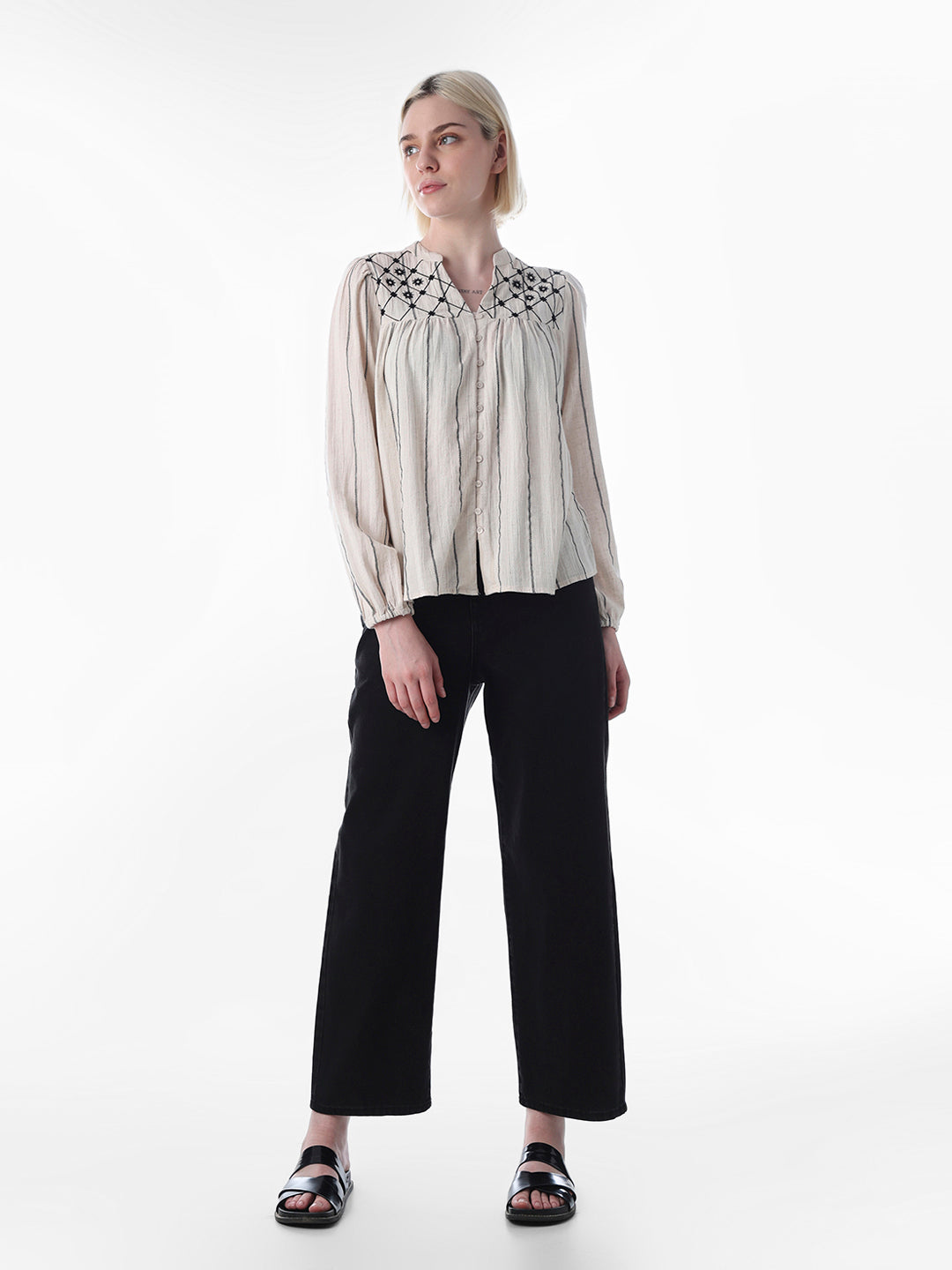 White Embroidered Top