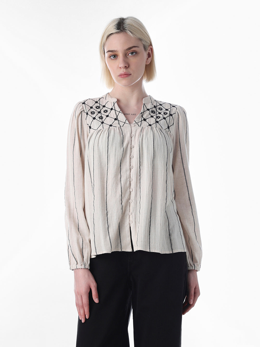 White Embroidered Top