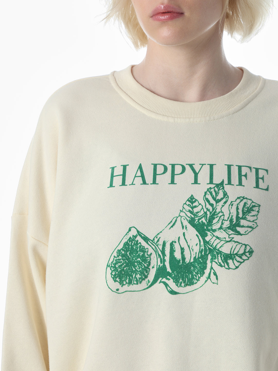 Light Yellow Printed Sweatshirt