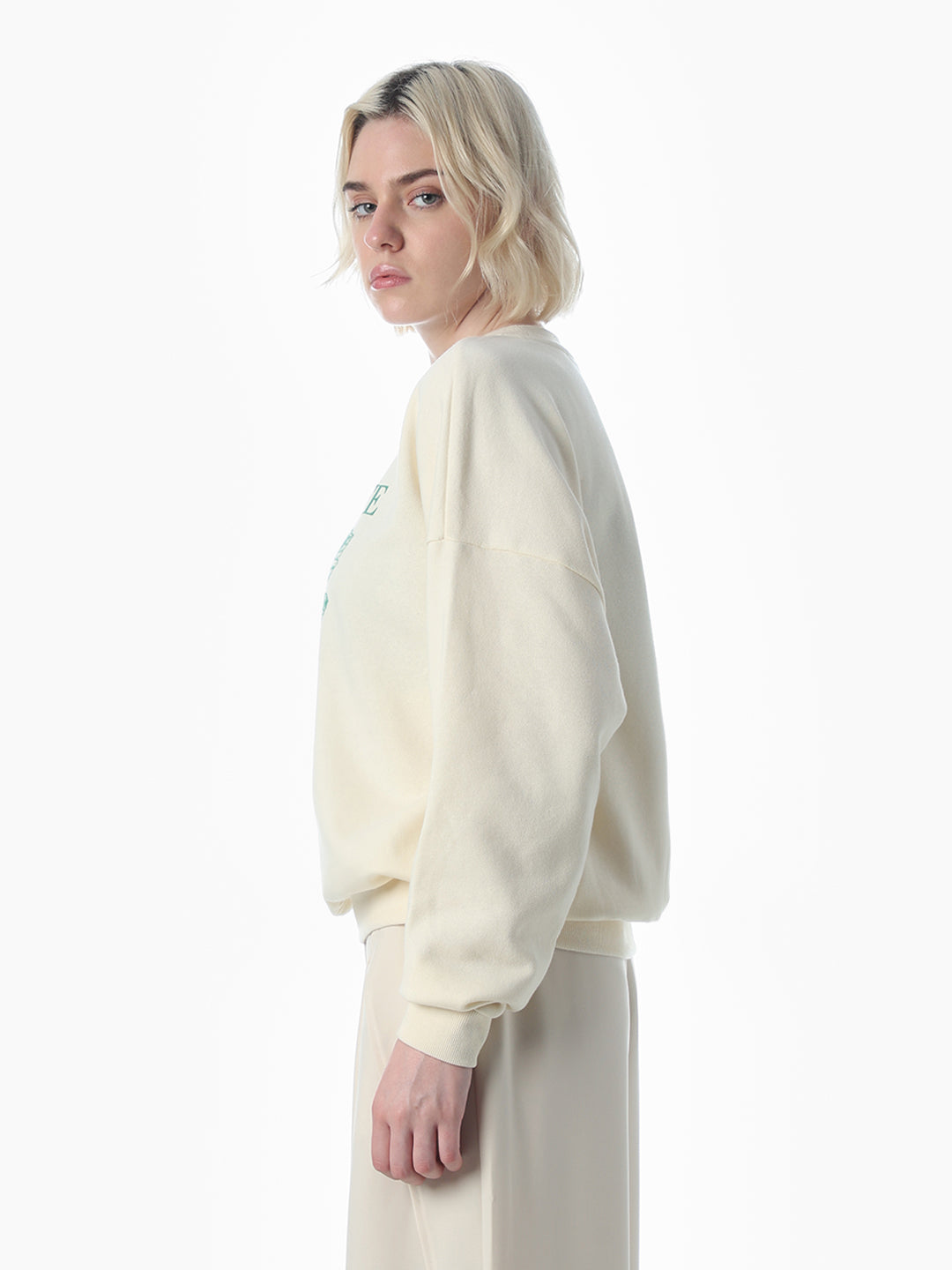 Light Yellow Printed Sweatshirt