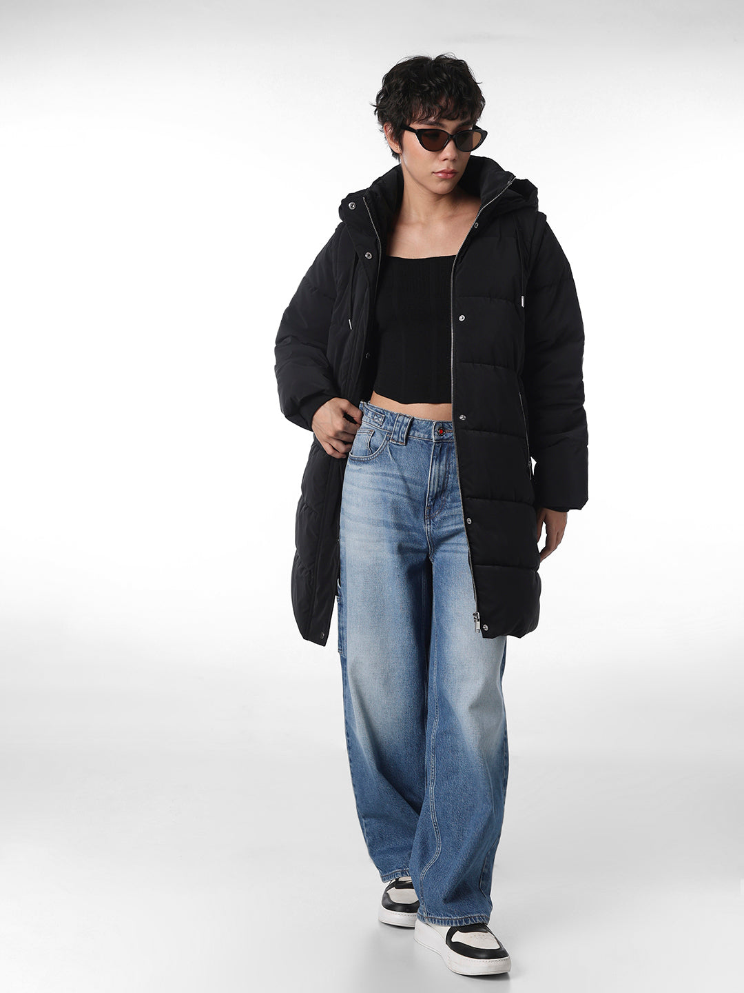 Black 2 in 1 Long Puffer Coat