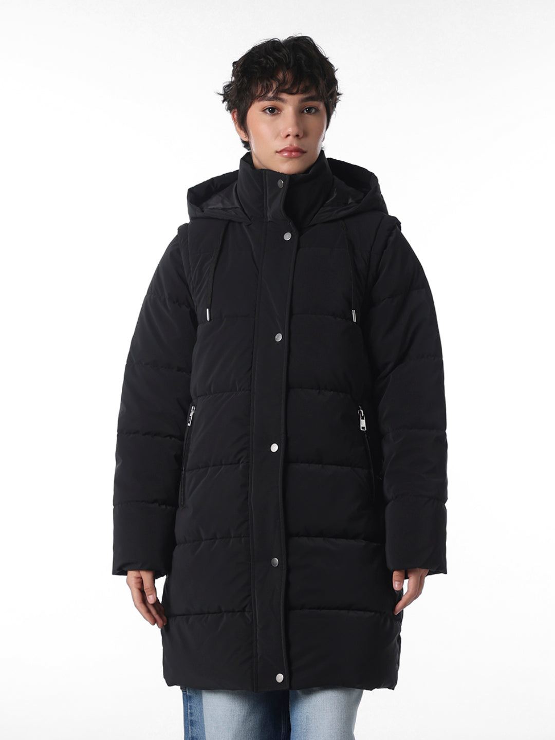 Black 2 in 1 Long Puffer Coat