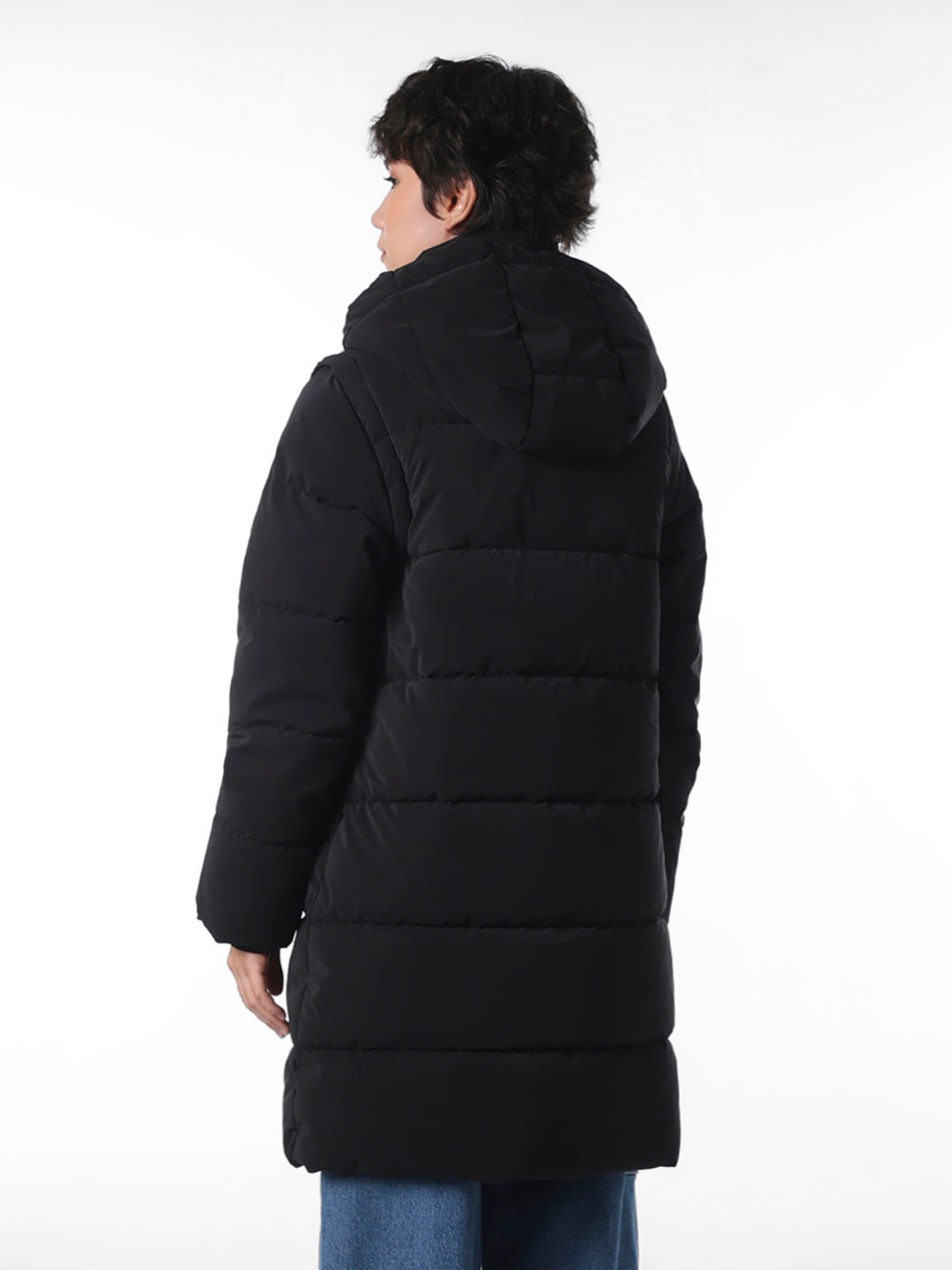 Black 2 in 1 Long Puffer Coat