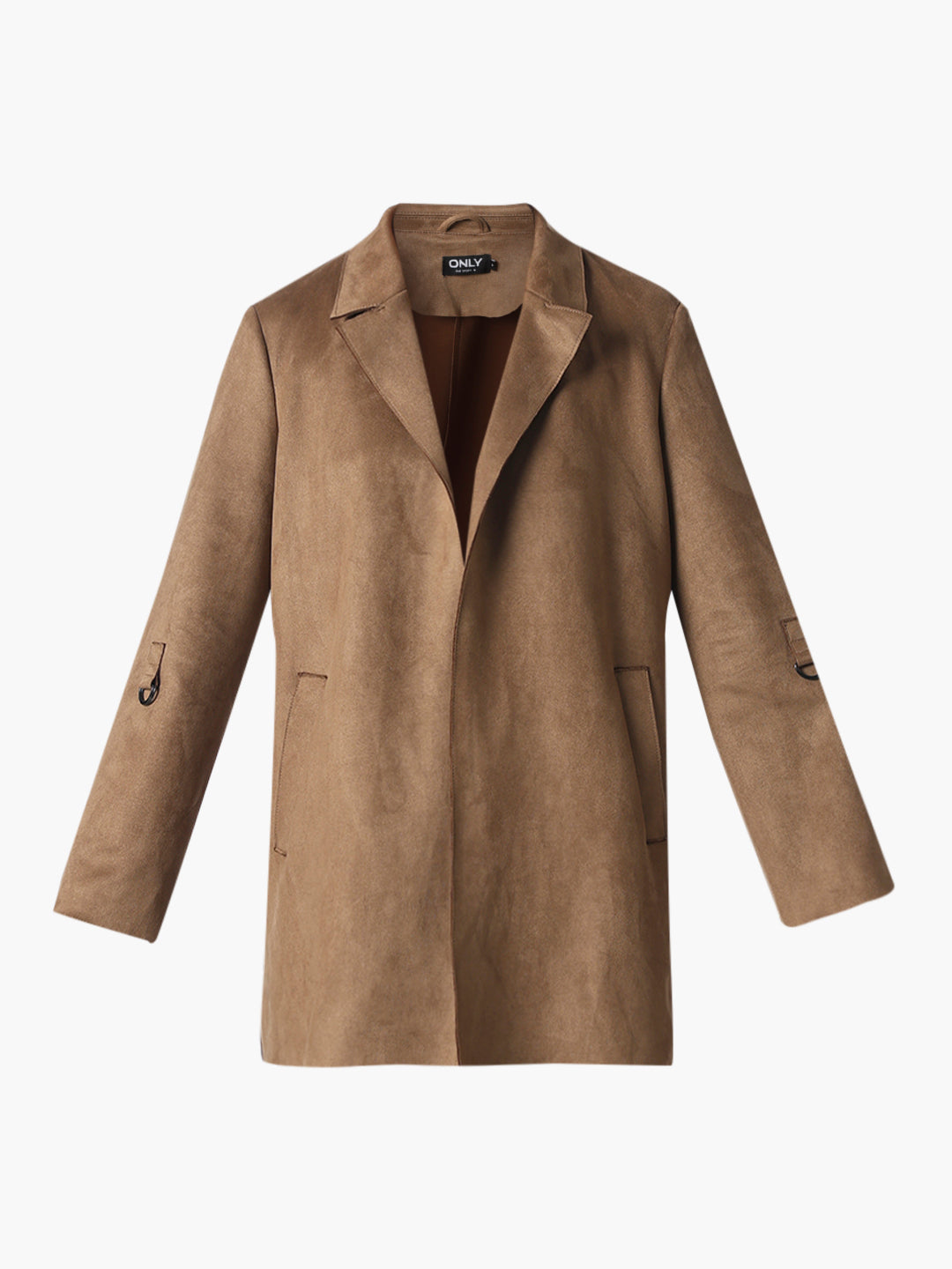 Brown Faux Suede Long Coat