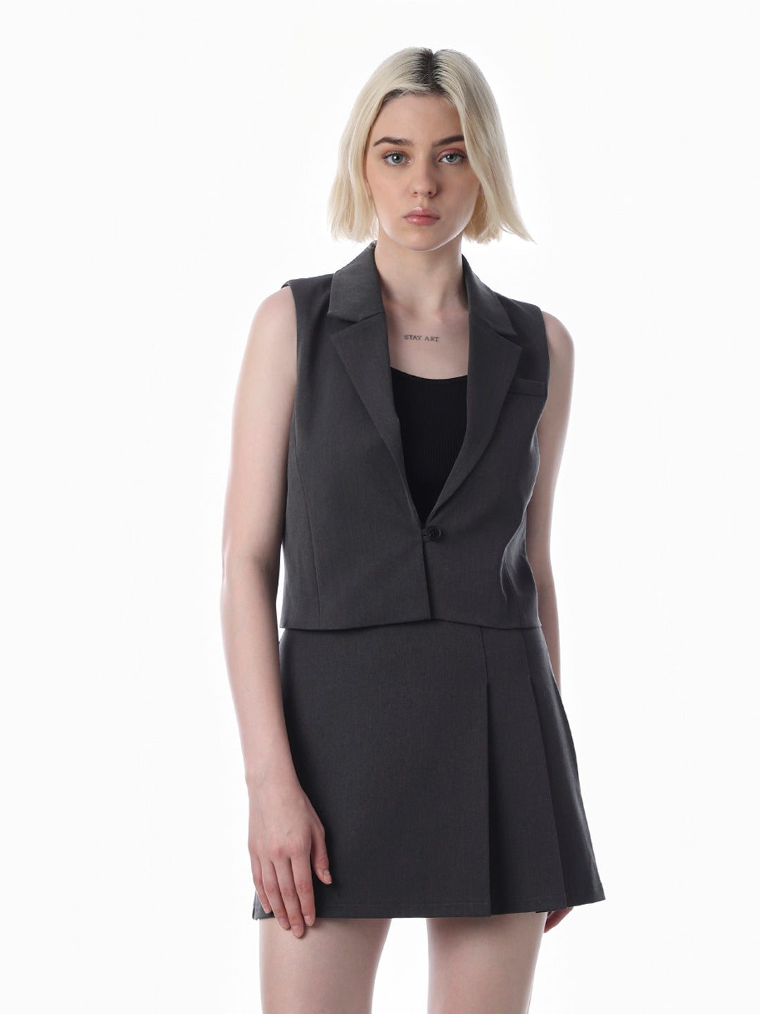 Black Tailored Sleeveless Waistcoat