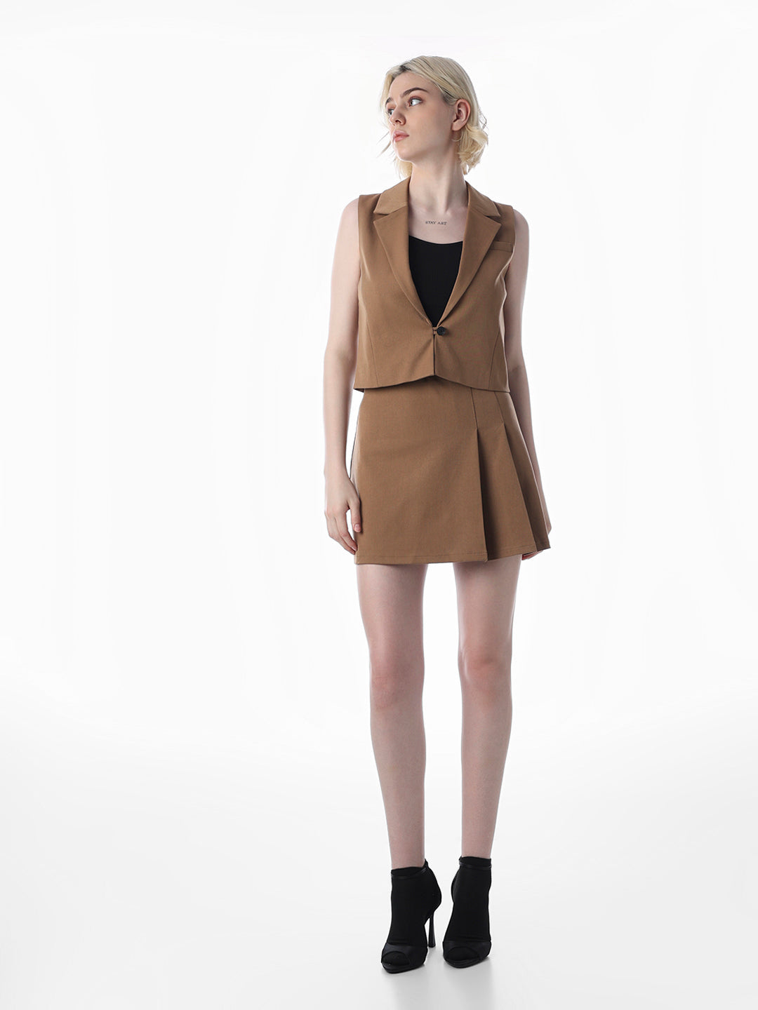 Brown Tailored Sleeveless Waistcoat