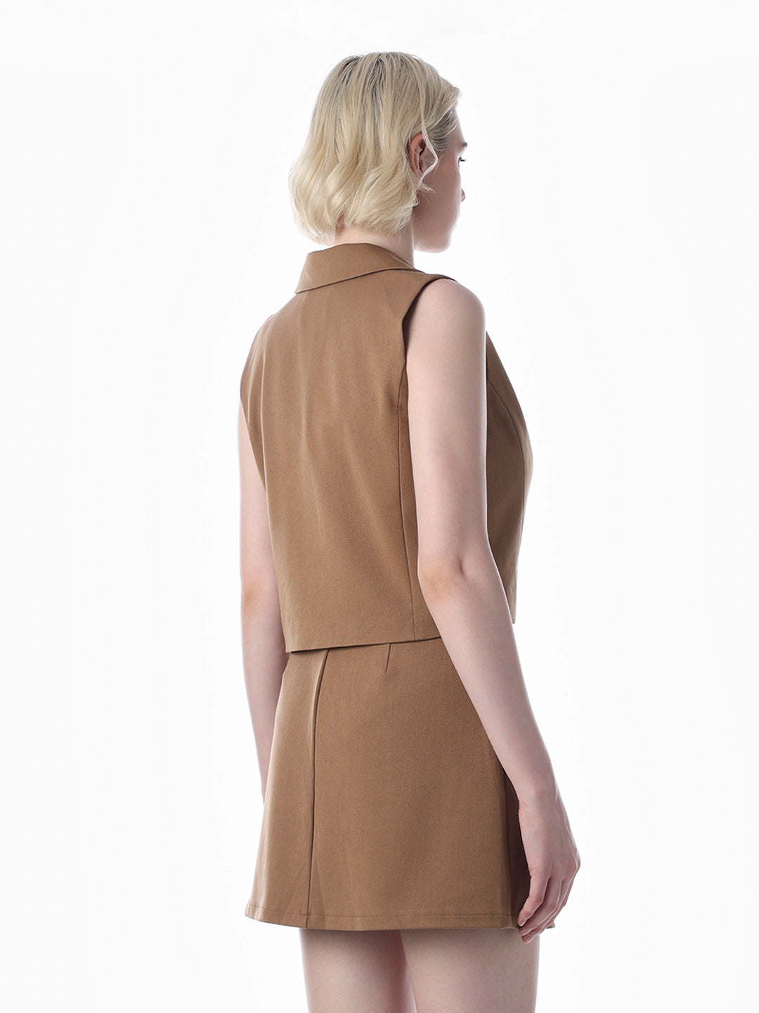 Brown Tailored Sleeveless Waistcoat