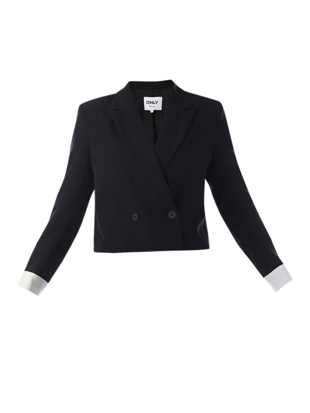 Black Double Breasted Cropped Blazer