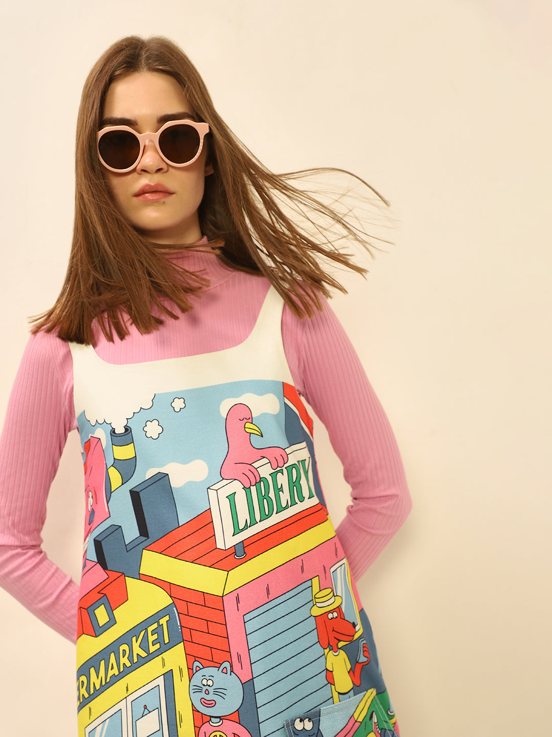 Dirty Pote Blue Printed Dress