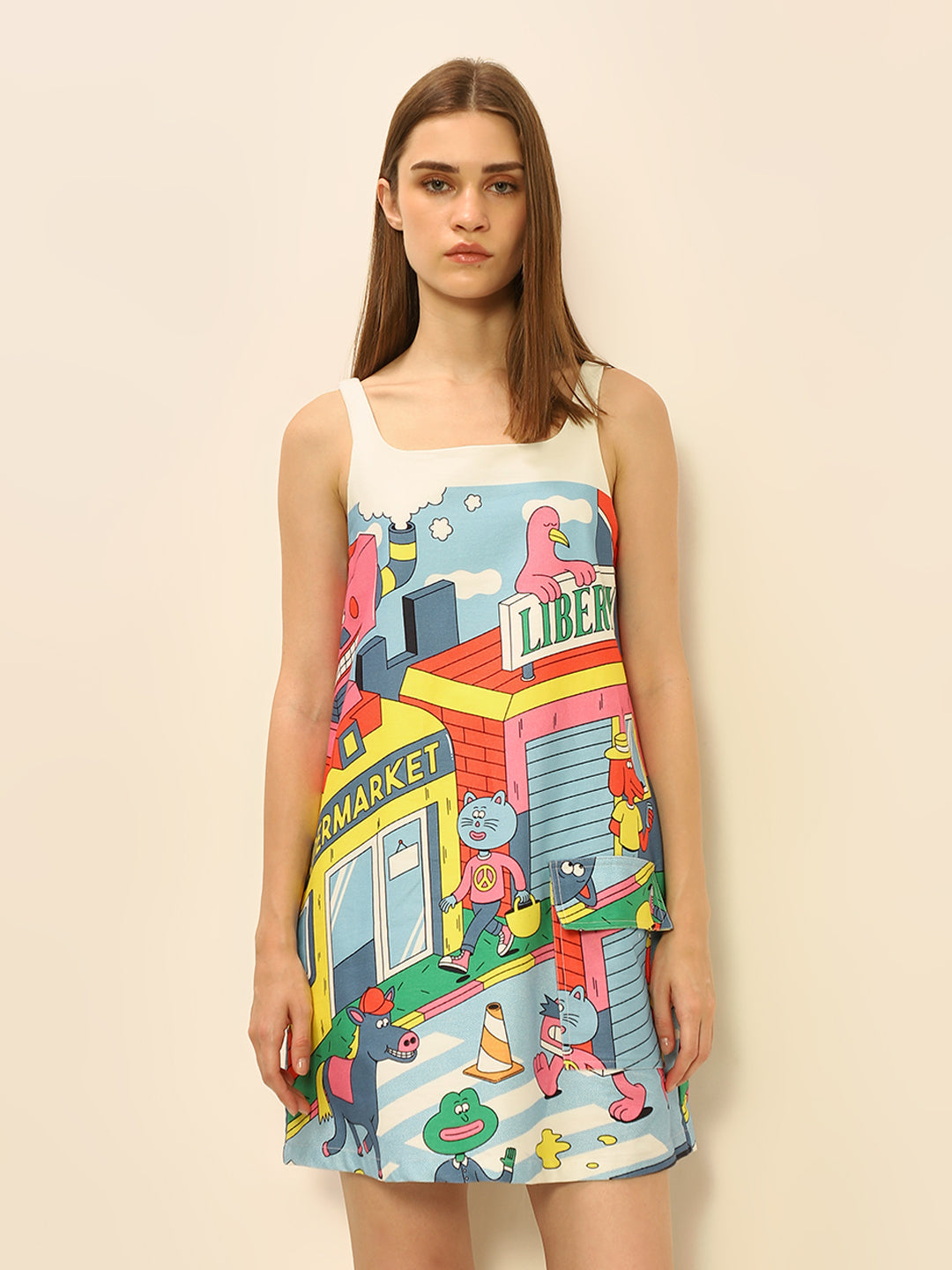 Dirty Pote Blue Printed Dress
