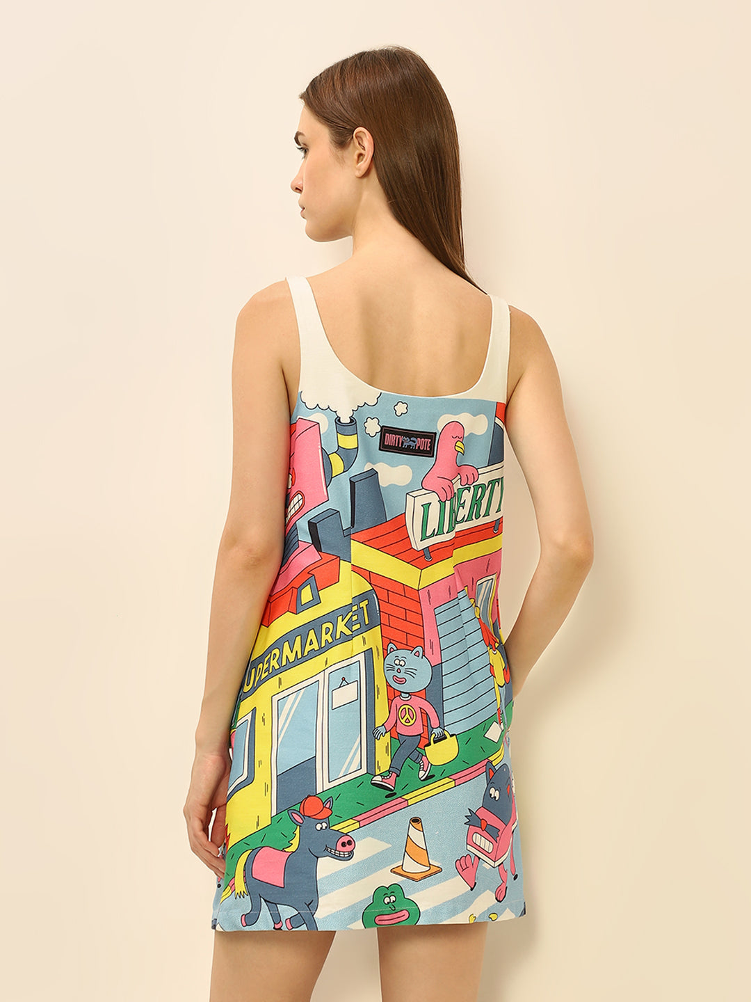 Dirty Pote Blue Printed Dress