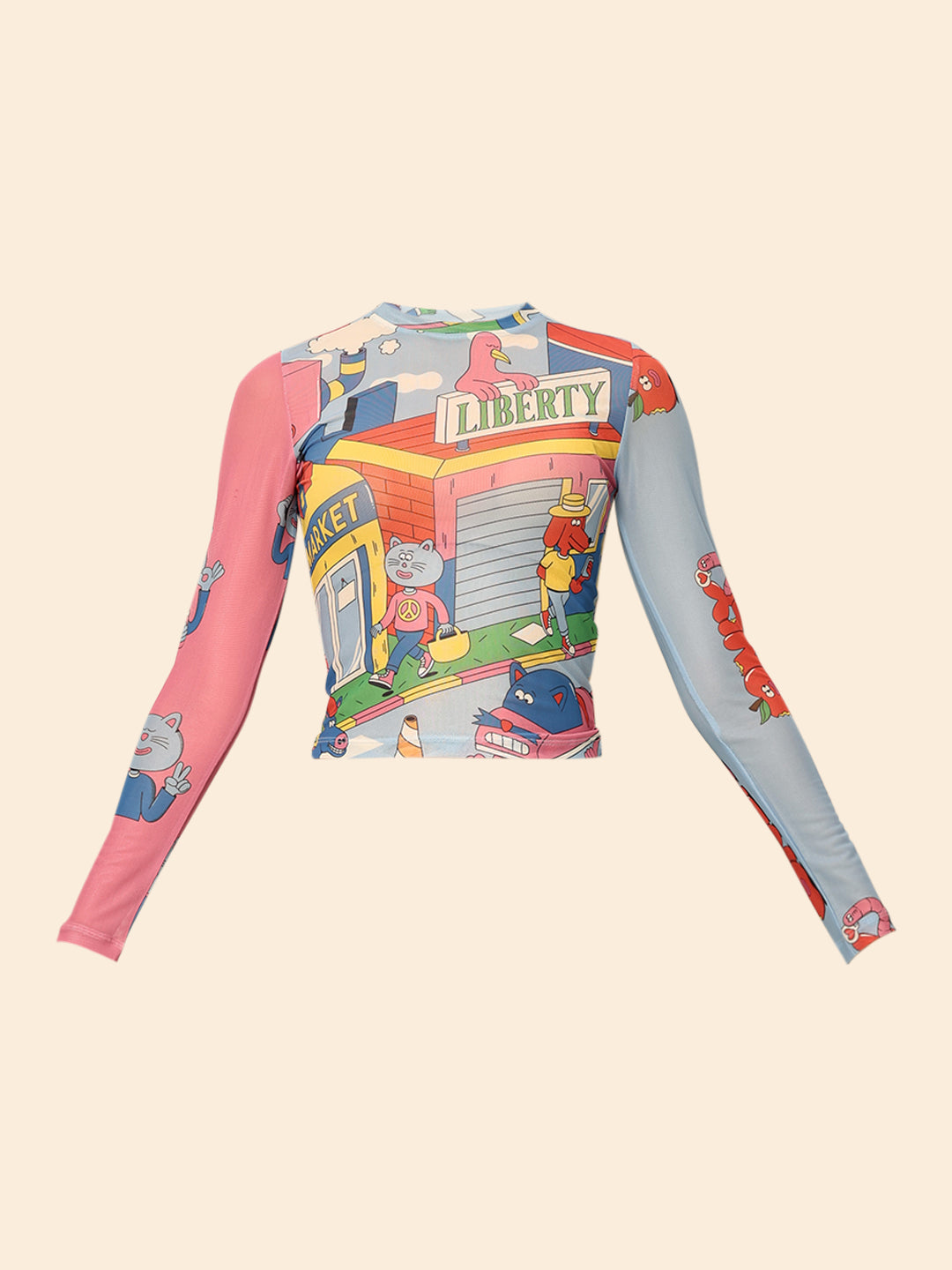 Dirty Pote Pink Printed Fitted Crop T-shirt