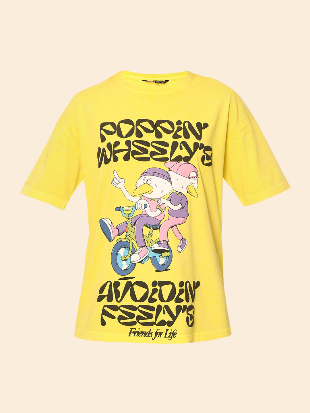 Dirty Pote Yellow Printed Cotton T-shirt