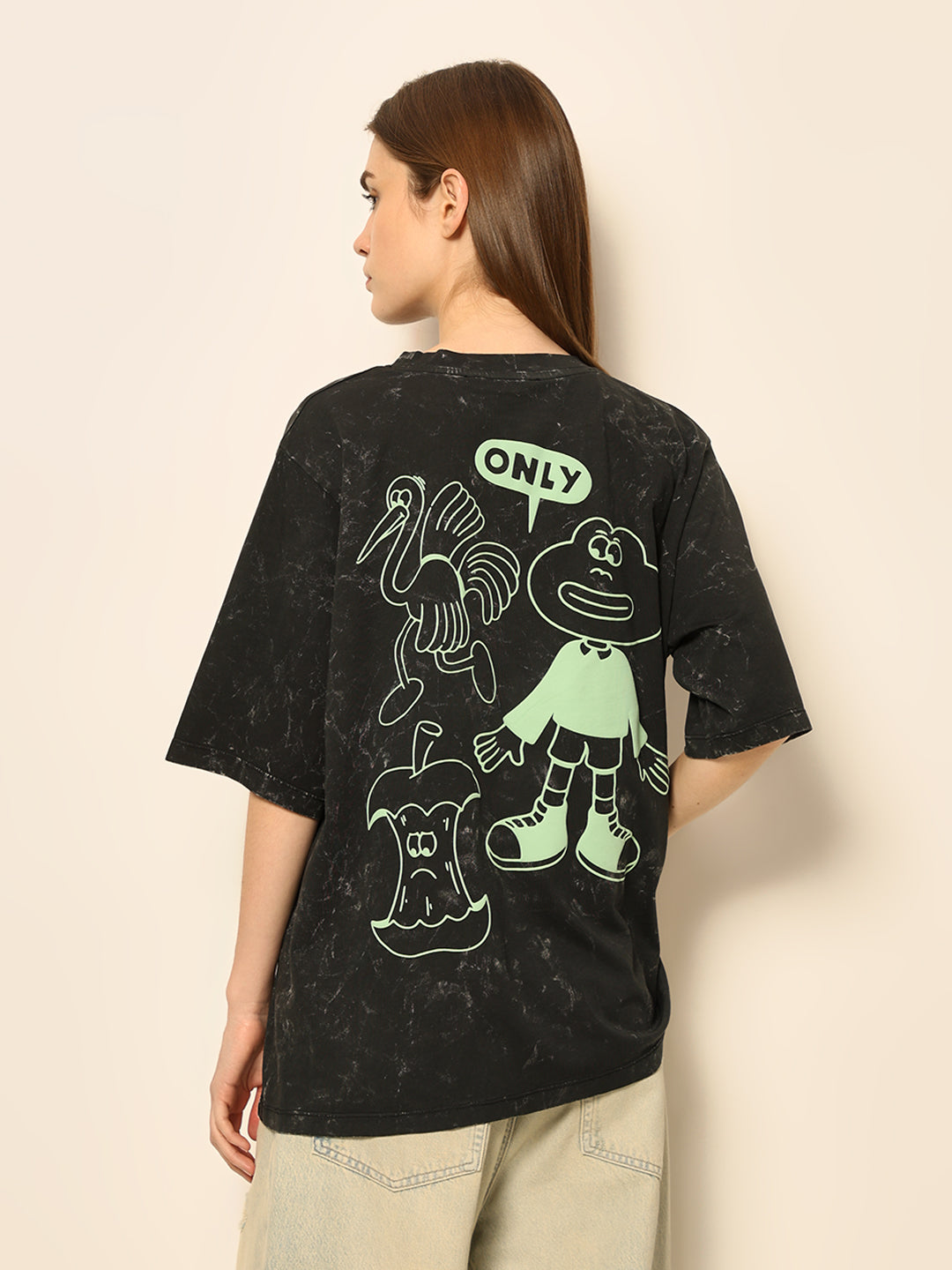 Dirty Pote Black Printed Unisex Oversized T-shirt