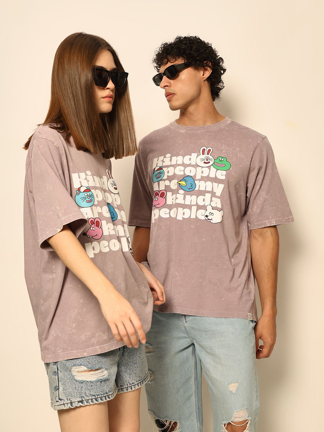 Dirty Pote Grey Printed Unisex Oversized T-shirt