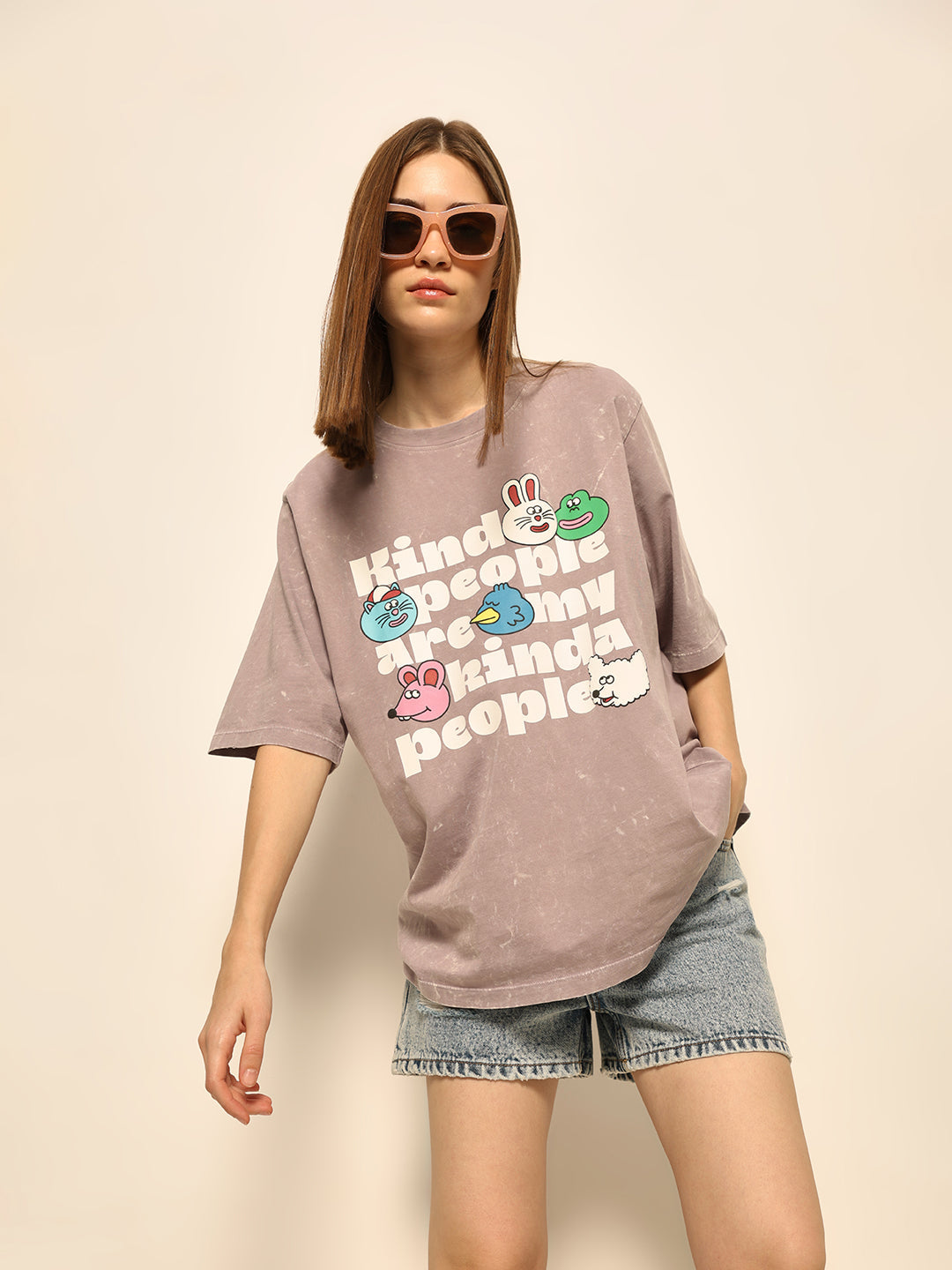 Dirty Pote Grey Printed Unisex Oversized T-shirt