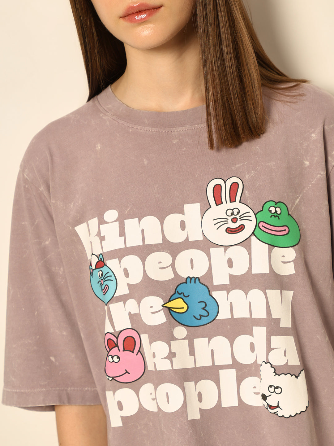 Dirty Pote Grey Printed Unisex Oversized T-shirt