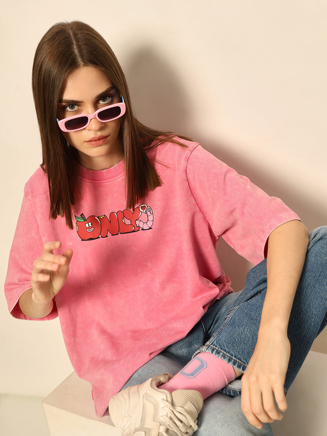 Dirty Pote Pink Printed Unisex Oversized T-shirt