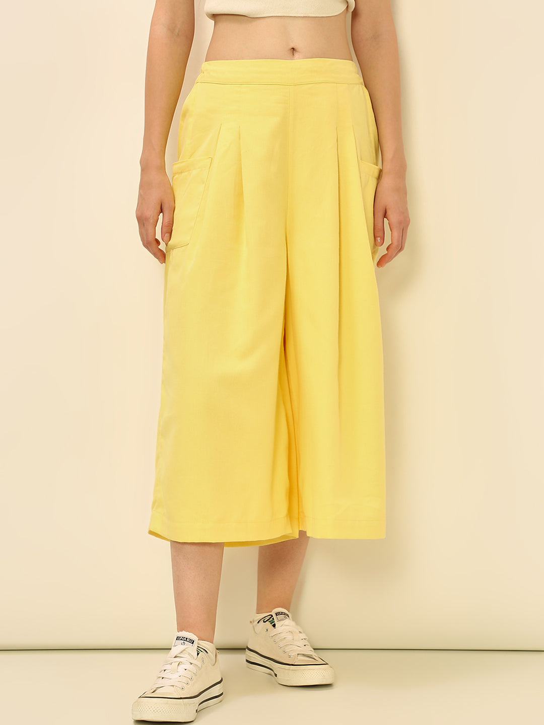 Yellow Wide Leg Culottes
