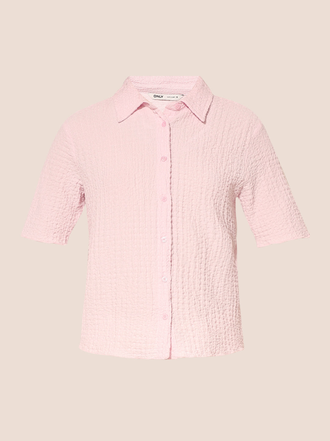 Pink Textured Weave Shirt