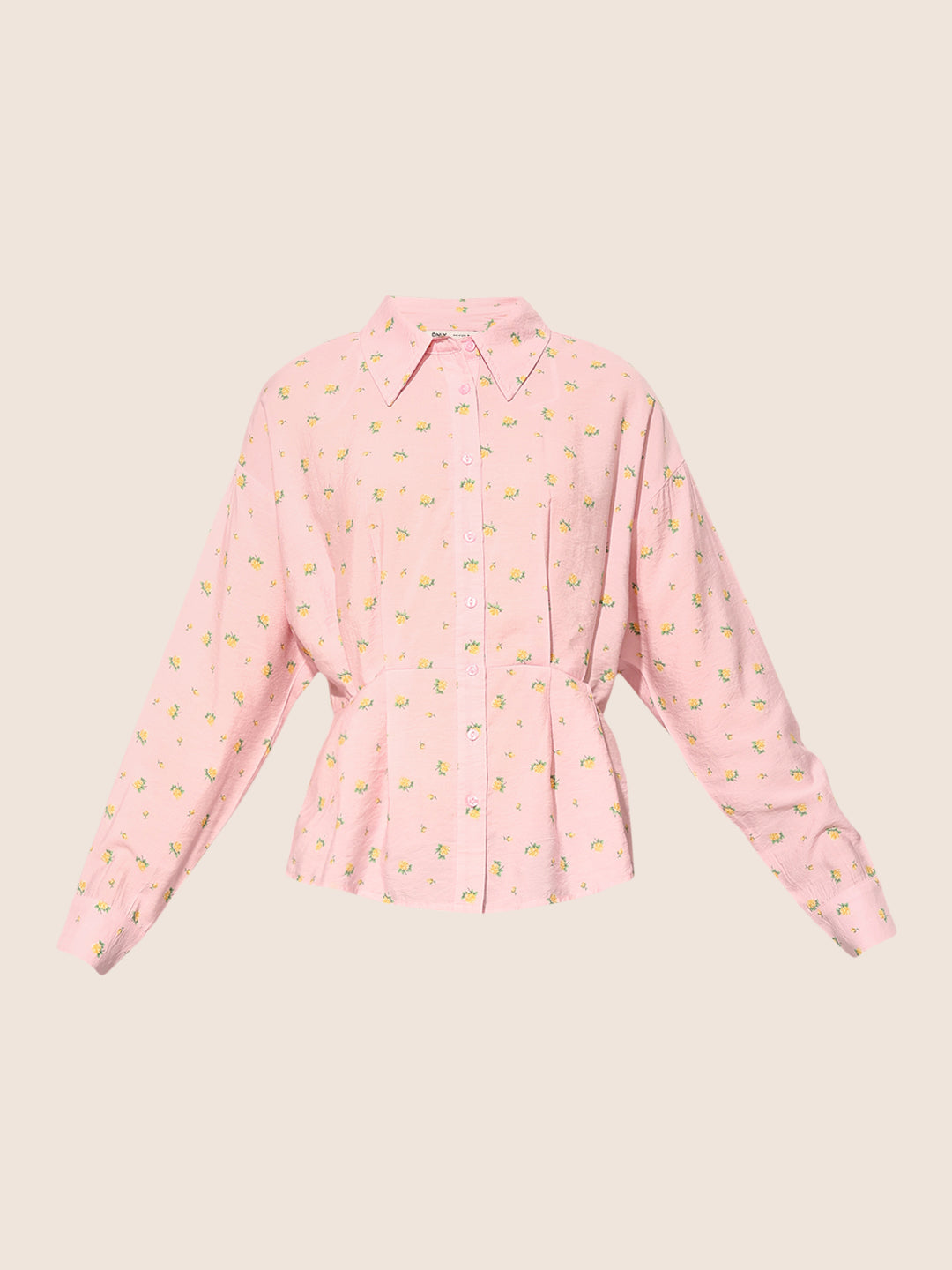 Pink Floral Fitted Shirt