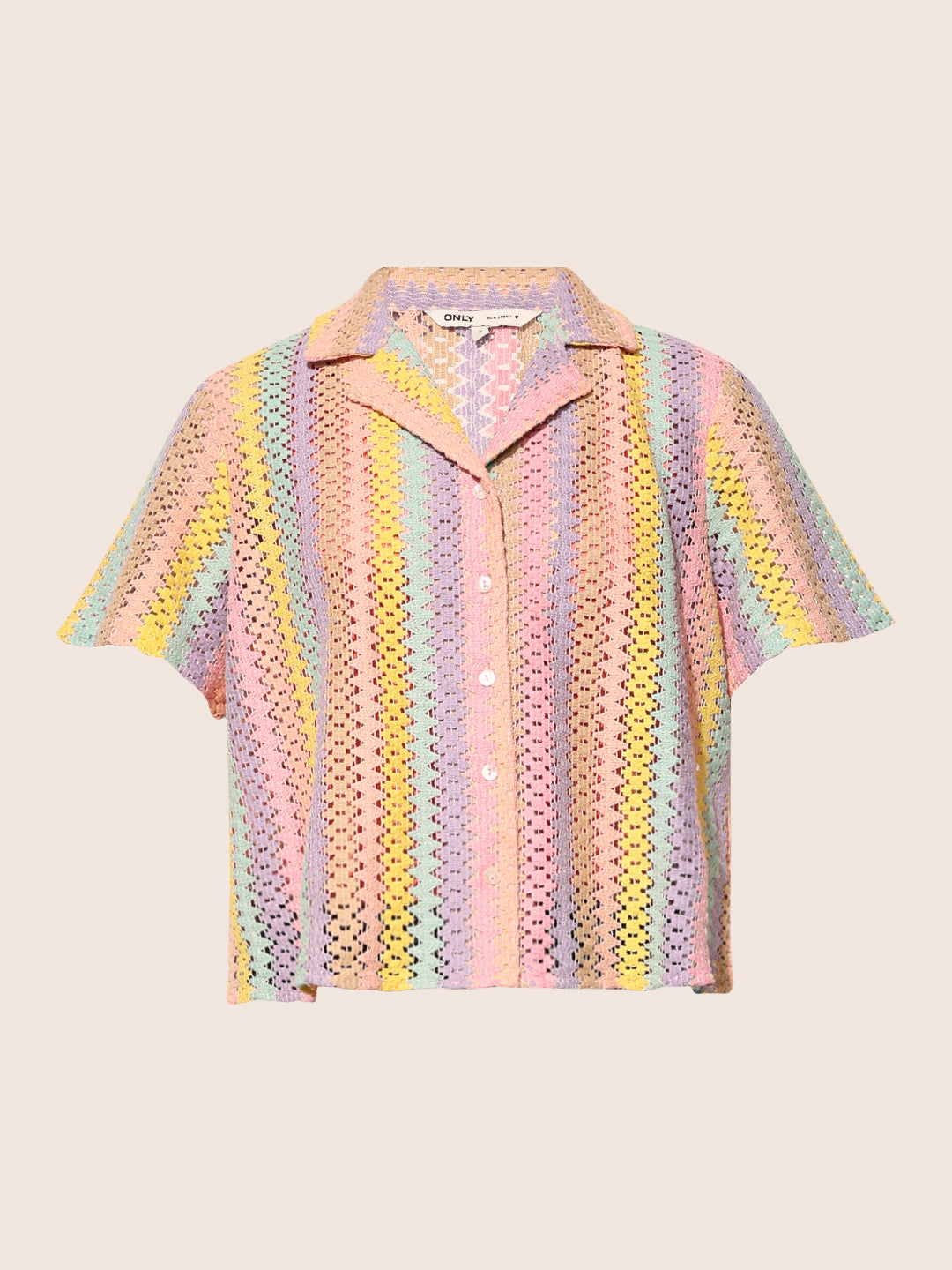 Multi-Colour Lace Crop Shirt