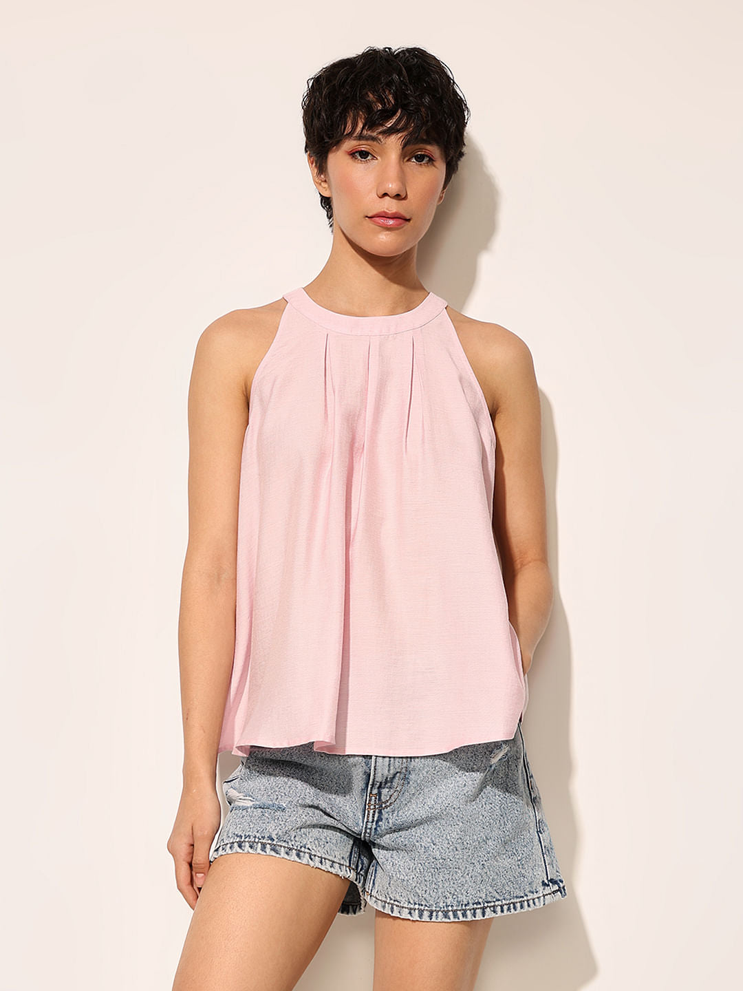 Pink Halter Neck Top
