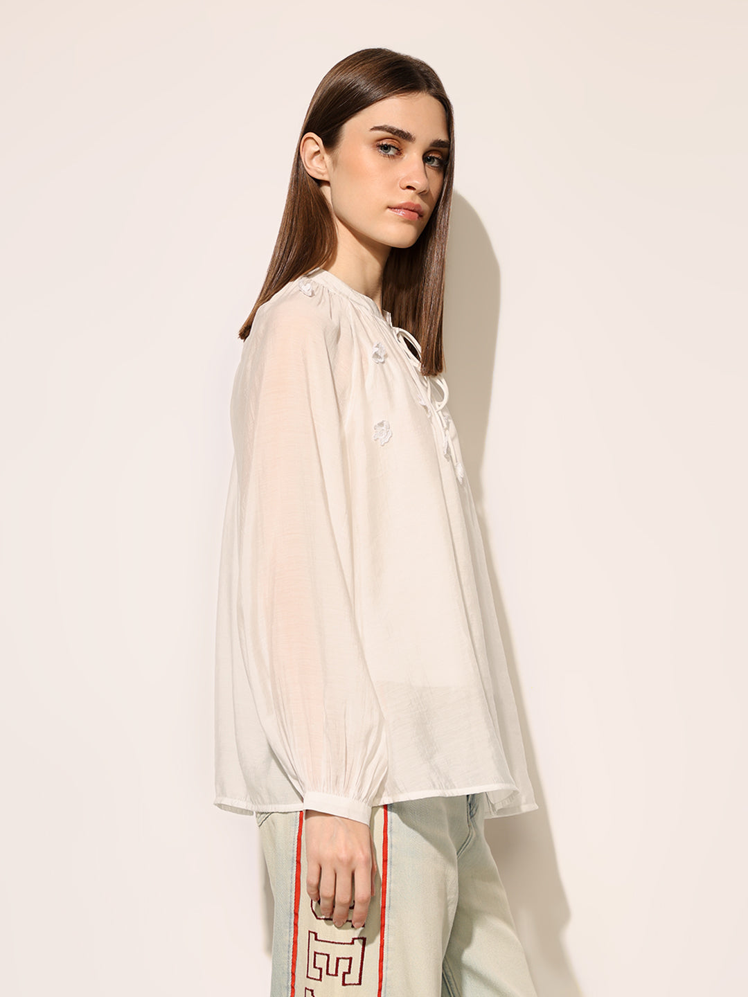 Green Pearl Embellished Strappy Top