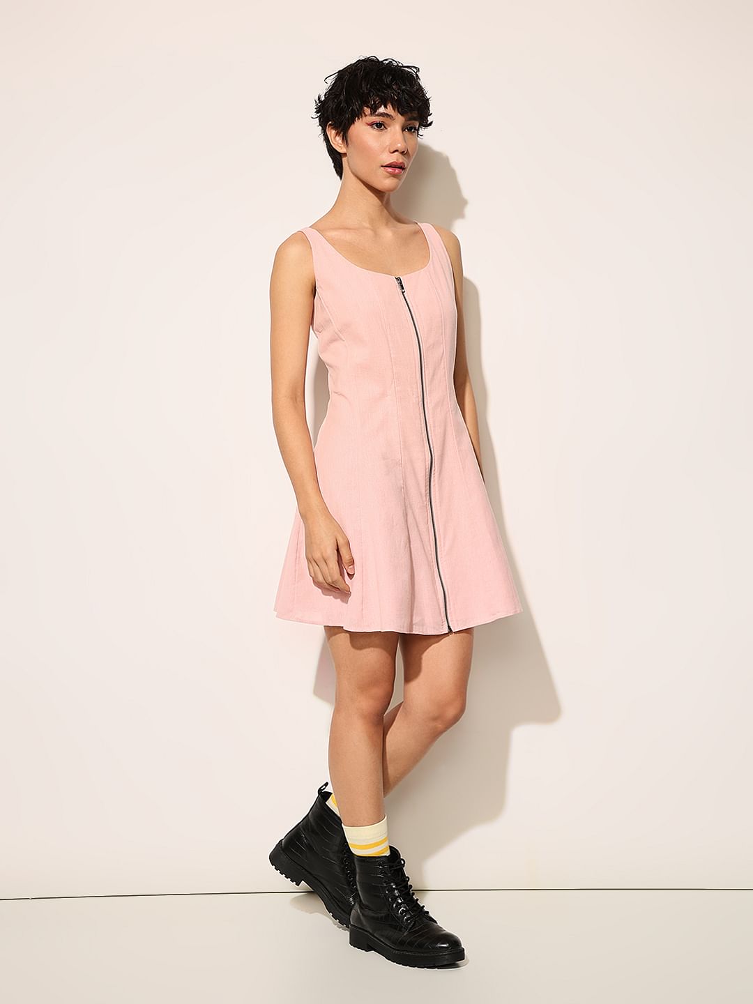 Pink Strappy Mini Dress