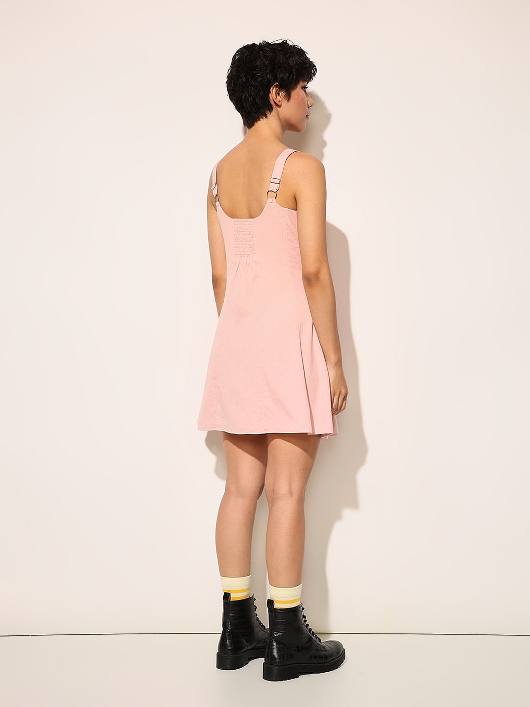 Pink Strappy Mini Dress