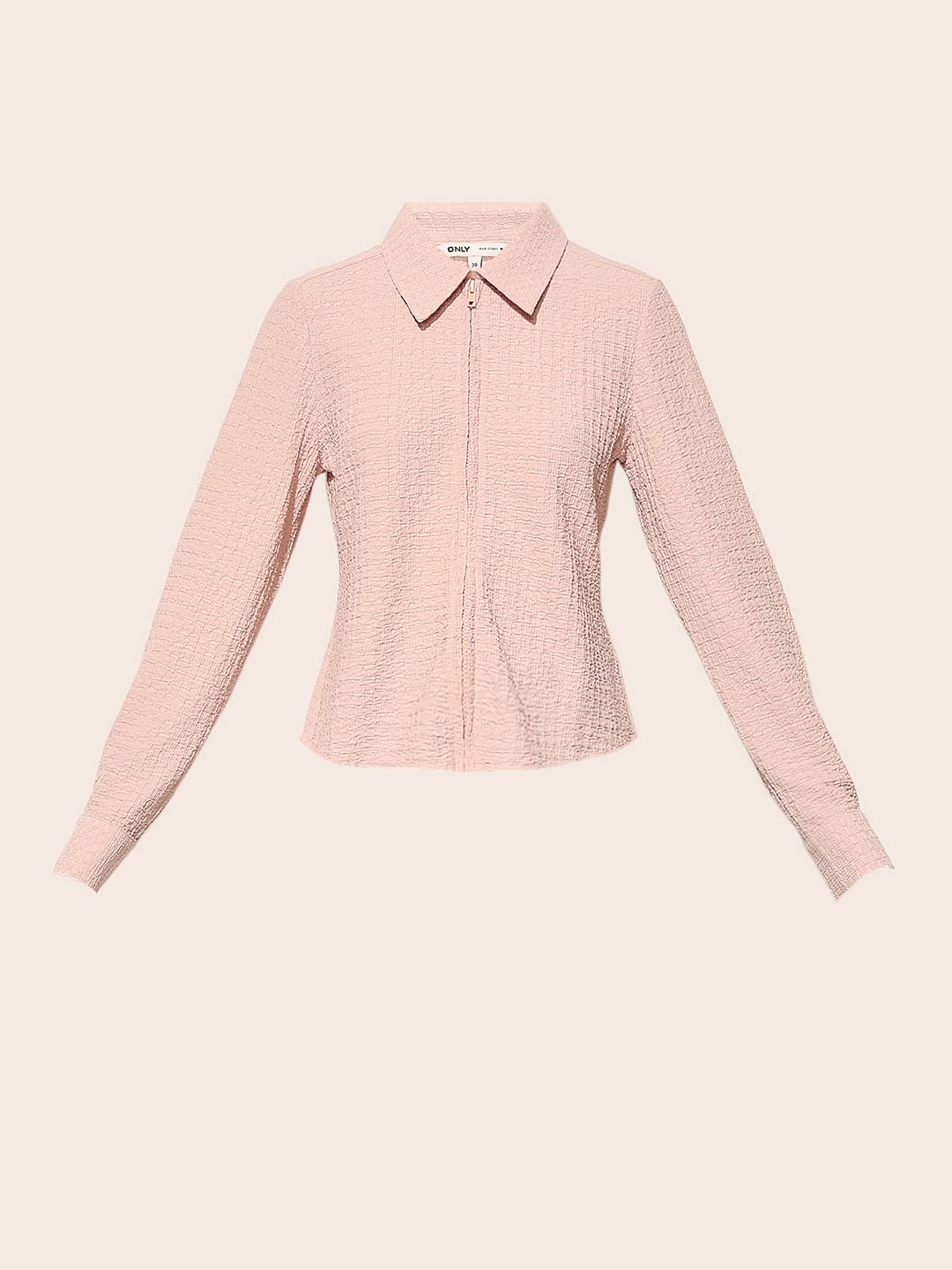 Pink Crinkle Jersey Shirt