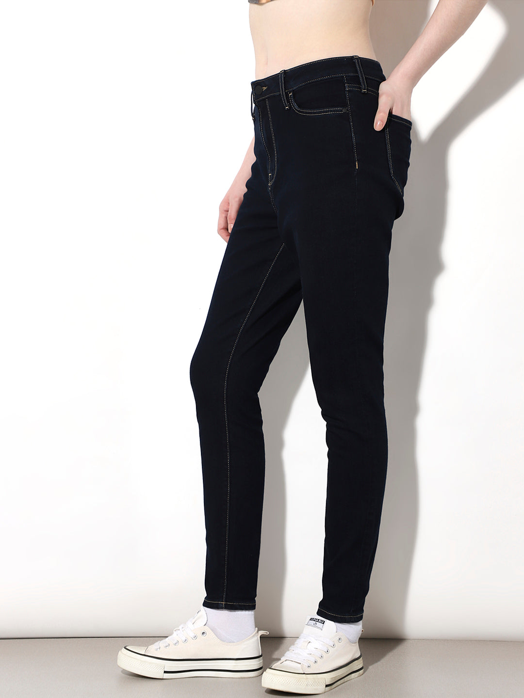 Black High Rise Skinny Jeans