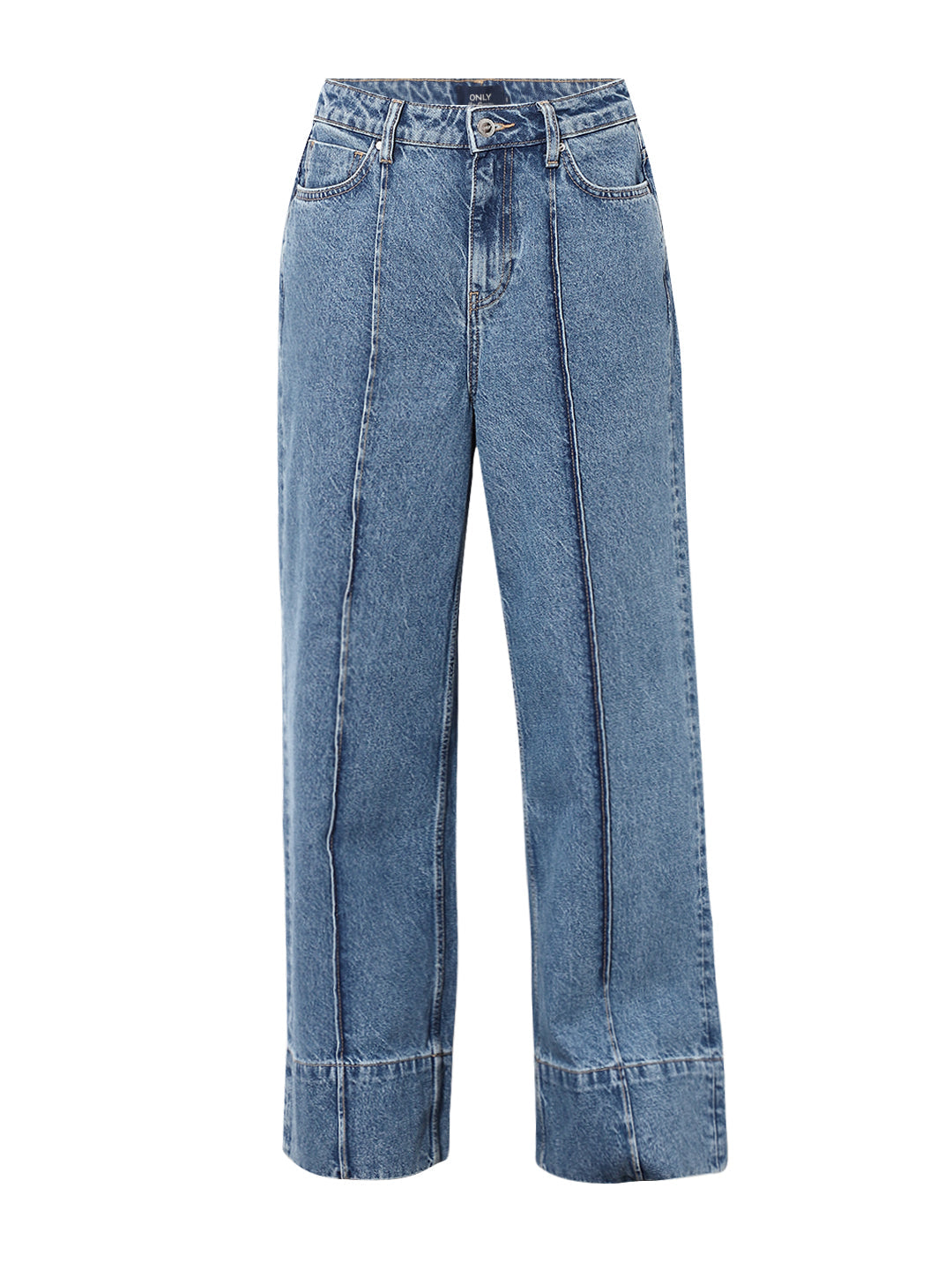 Blue High Rise Wide Leg Jeans
