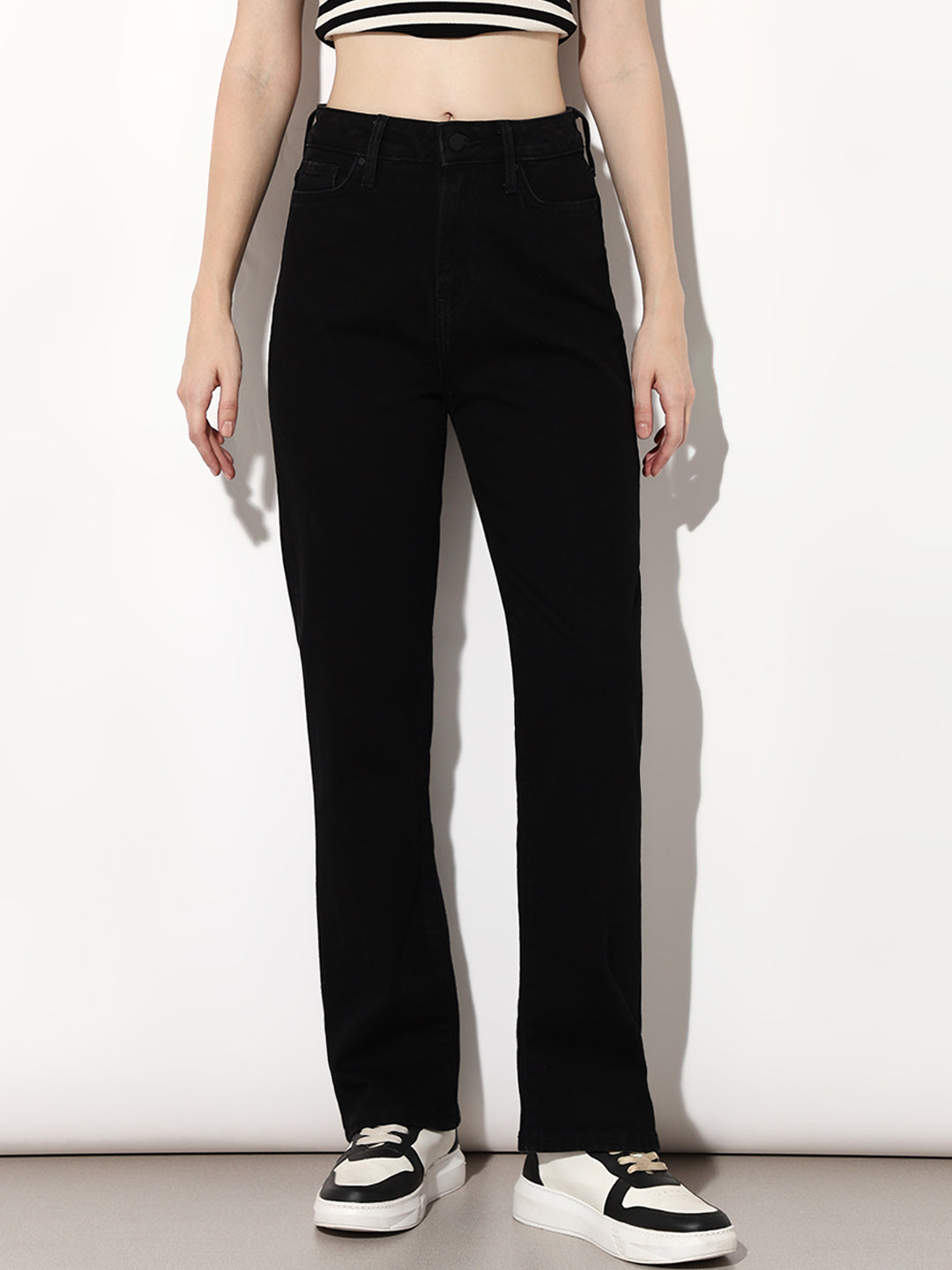 Black High Rise Piper Skinny Jeans